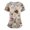 Khaki#078, variant on Women's Christmas Scrub Tops Plus Size Funny Christmas Print V Neck Happy Short Sleeve Nurse Working Uniform with Pockets Khaki XL