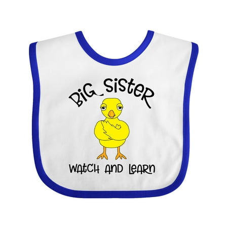 

Inktastic Big Sis Watch and Learn Gift Baby Girl Bib