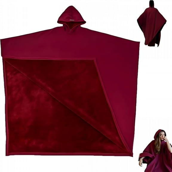 TELOLY Weighted Hoodie, Cloak Hoodie, Weighted Cloak Hoodie (Wine)