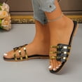 thumbnail image 4 of Eltusu Women Flat Slide Sandals, Summer Slip On Open Toe Fashion Beach Sandals Shoes Black Size 7, 4 of 8