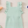thumbnail image 5 of Gubotare Newborn Infant Baby Girl Clothes Baby Girl Clothes Toddler Girl Summer Outfit Infant Romper Sleeveless Tank Top Jumpsuit 0 3 6 9 12 18 24 Months (Green,6-12 Months), 5 of 6