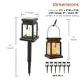 thumbnail image 4 of Alpine Corporation 19" Outdoor Solar Powered Hanging or Stake Lanterns, Black (Set of 6), 4 of 15