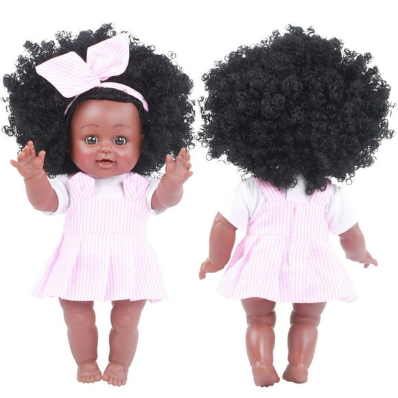 EGNMCR Black Girl Dolls American Play Dolls Lifelike 35cm Baby Play Dolls Reborn Doll Birthday Gifts for Kids