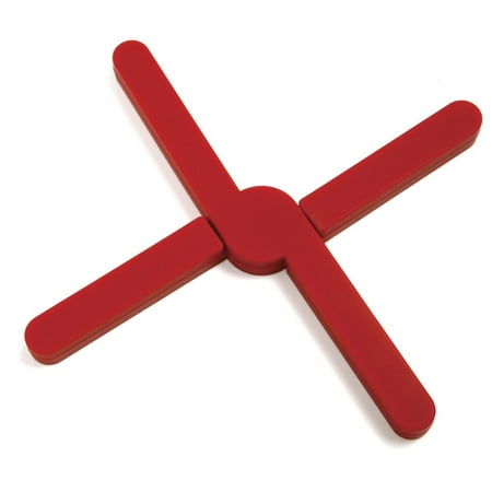 Norpro Red Heat Resistant Nonslip Silicone Expandable Trivet - Pot Pan Dish Rack