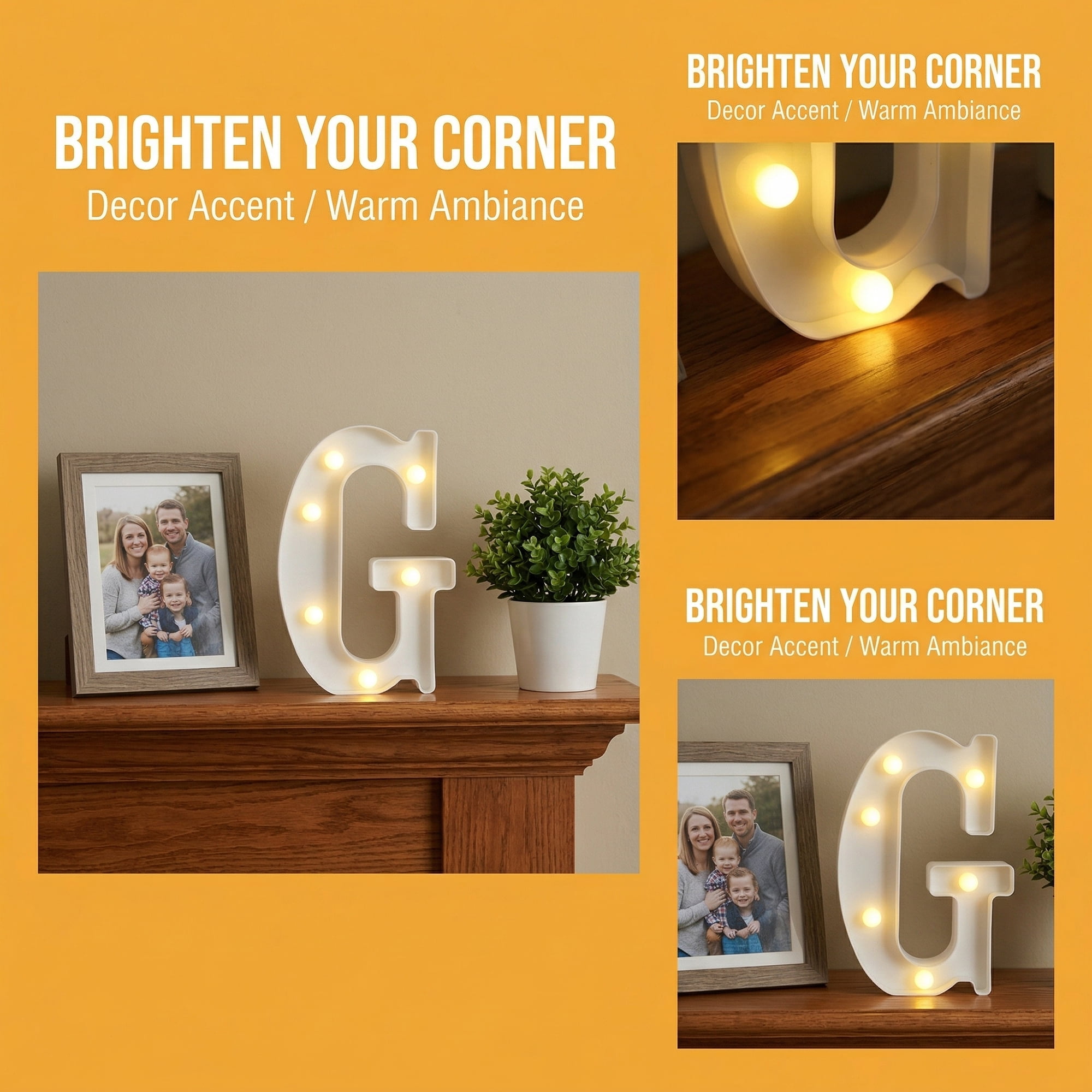 Unique Bargains Marquee Letters With Lights LED Light Up Signs Letter G 5.5"L x 1.3"W x 8.1"H