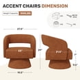 thumbnail image 2 of MOONMISS Oversized Chenille Swivel Barrel Accent Chair,Modern Comfy Round Arm Upholstered Armchair for Living Room,Caramel, 2 of 8