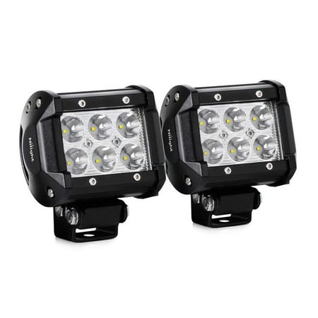 Nilight Led Light Bar 2PCS 18W 1260lm Spot Off Road Driving Fog Lights Led Pods for Boat Jeep Lamp Tractor Boat , 2 Years