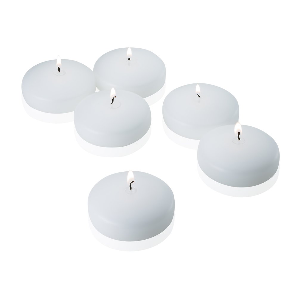 3 Inch White Floating Candles Box of 14 Burn 4 to 6 Hours