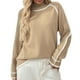 thumbnail image 3 of Camisas de encaje,Suéter de punto para mujer, jersey de cuello alto, top de poliéster de manga larga, cómodo e informal para el hogar y el uso diario, sopatenor, 3 of 8
