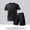 Black, variant on Men Casual Outfits Men Tshirt and Mens Short Solid Color Short Sleeve Crew Neck Elastic Waist Summer Regular Fit Oversized Jogging Track Suits Mens with Pockets S-XXL