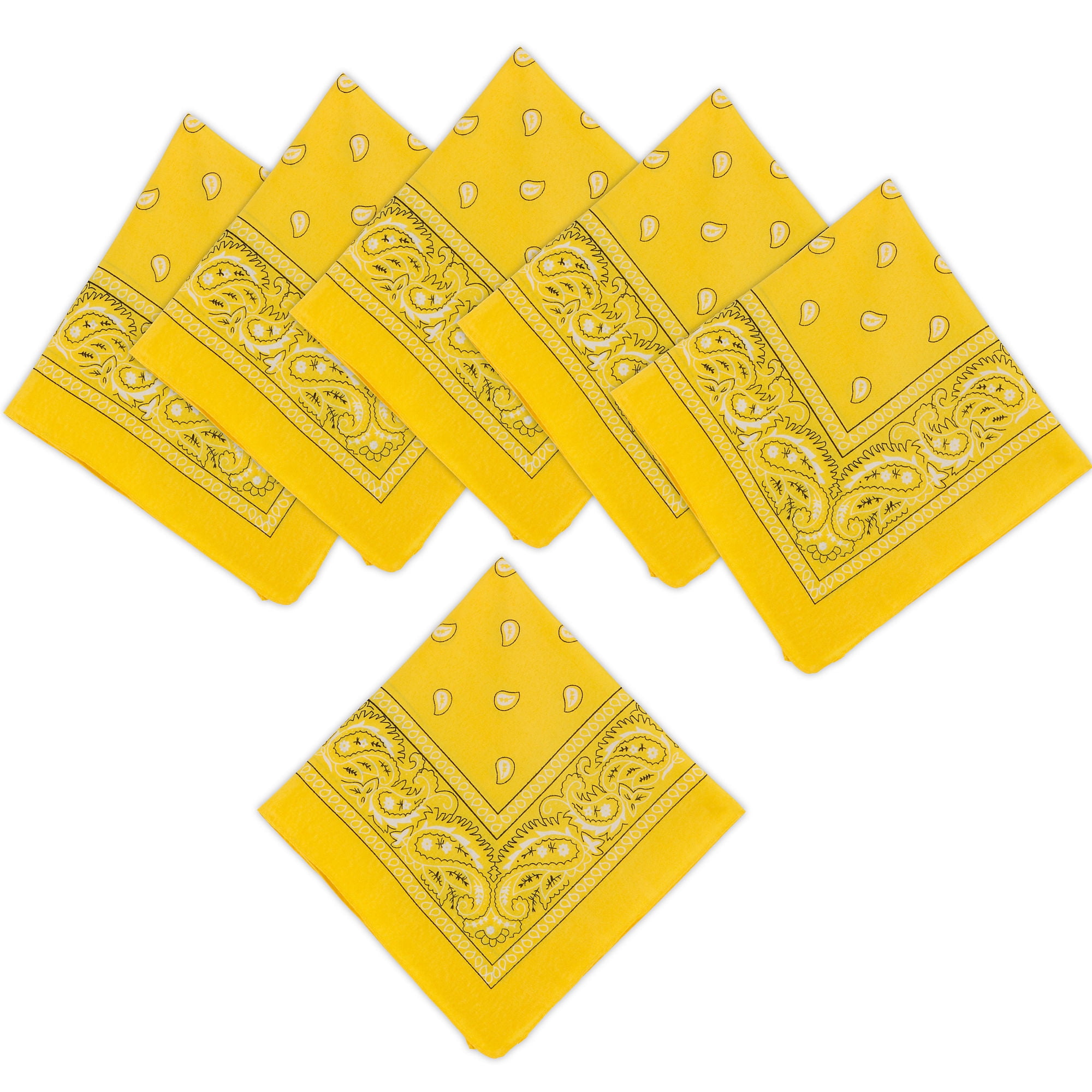Party City Bandanas, 10 Count, Paisley Print, Reusable ...