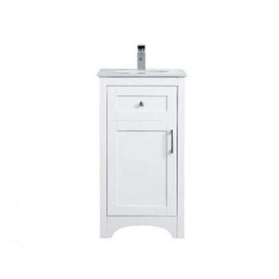 18 in. Single Bathroom Vanity in White