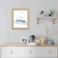 thumbnail image 2 of 8x10 Framed Nursery Wall Art Hand Drawn Green Van Poster in Natural Wood Frames For Kid Bedroom or, 2 of 5
