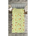 thumbnail image 3 of Ambesonne Summer Quilted Bedspread Set 2 Pcs, Ladybugs Flowers Leaves, Twin Size, Lime Green Orange Red, 3 of 3
