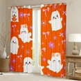 thumbnail image 2 of jejeloiu Cute Ghost Blackout Curtains Set of 2 (52x84 Each),Kawaii Bowknot Bow Window Curtains,Rustic Flower Floral Curtains and Drapes For Children,Lightweight Room Decor, 2 of 6