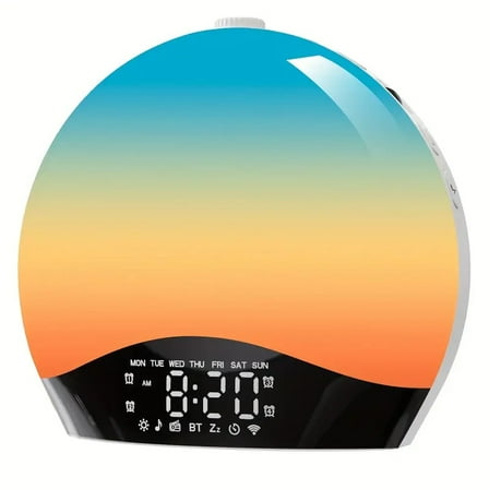 Smart Sunrise Alarm Clock with Wake-Up Light, Dual Alarms, FM Radio & USB-C Charging – Bedside Clock for Heavy Sleepers