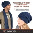 thumbnail image 2 of Wool Cable Knit Beanie Hat for Men or Women - Super Soft Merino Wool - Made in The USA - Navy Blue, 2 of 7