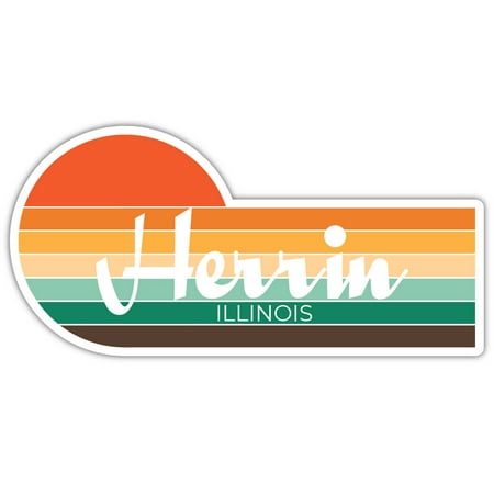 

Herrin Illinois 3708 x 2.25 Inch Fridge Magnet Retro Vintage Sunset City 70s Aesthetic Design
