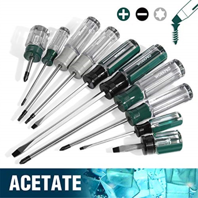 workpro screwdriver set, 10piece, premium colorcoded acetate