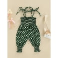 thumbnail image 4 of Seyurigaoka Summer One Piece Romper, Infant Baby Girl Romper Jumpsuit Sleeveless Halter Full Dot Print Bodysuit, 4 of 8