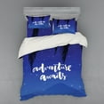 thumbnail image 2 of Ambesonne Saying Bedding Set 3 Pcs, Stars Night Sky Palms Art, Twin XL, Violet Blue and White, 2 of 3