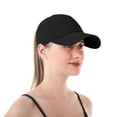 thumbnail image 5 of Women's Criss Cross Back Baseball Cap, Ponytail Hat with Quick Dry Fabric, UV Protection Sport Cap for Running, Hiking, and Outdoor Activities Black, 5 of 8