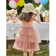 thumbnail image 4 of Oudiya Toddler Girls Fluffy Tutu Dress Tiered Summer Party Sundress Tulle Cute Dresses for Kids 2-7Y, 4 of 8