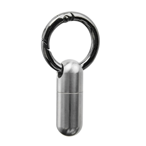 Estuche de titanio con tubo de metal, organizador colgante, caja pequeña para viajes y senderismo. plata