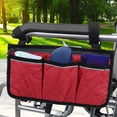 thumbnail image 1 of Sac de Rangement Imperméable pour Accoudoir de Fauteuil Roulant avec Bandes Réfléchissantes pour Accessoires de Transport, 1 of 7