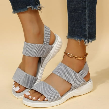 

LoyisViDion Clearance Sandals for Women New Style Casual Women S Sandals and Slippers with Flat Bottom for Outer Flash Picks Gray 6