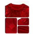 thumbnail image 5 of QAFOPEH Women Christmas Sequin Round Neck Long Sleeve Fleece Two-Piece Set, 5 of 5