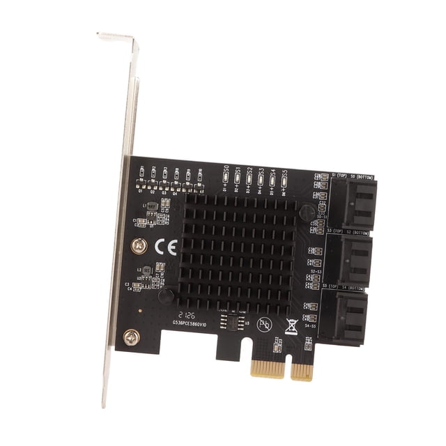 SAT Expansion Card,PCIE 3.0 to 6 Port SATA Expansion Card PCIESATA Card Enhanced Durability