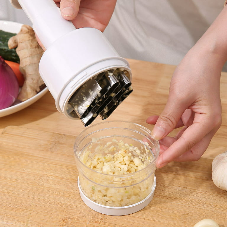 Manual Garlic Chopper, Kitchen Chopper Masher Hand Food Processor Mini  Garlic Press for Garlic Vegetables Fruits Baby Food Onion Cutter
