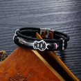 thumbnail image 3 of Mens Leather Bracelet Wristband Black Braided Cuff Music Treble Clef Rope Bass Guitar Bracelets Valentine Punk Gift for Him, 3 of 6
