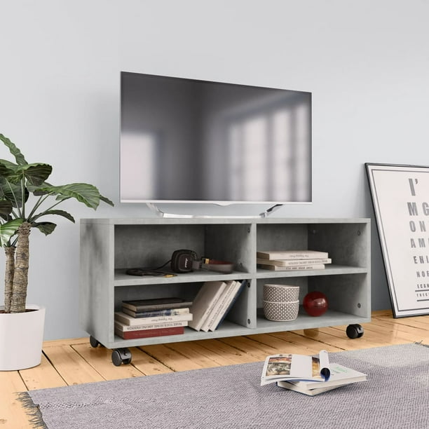 Kepooman 35" Modern Rolling TV Stand with Castors for Living