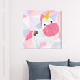 thumbnail image 2 of Wynwood Studio 'U for Unicorn' Fantasy and Sci-Fi Wall Art Canvas Print - Pink, White, 20" x 20", 2 of 2