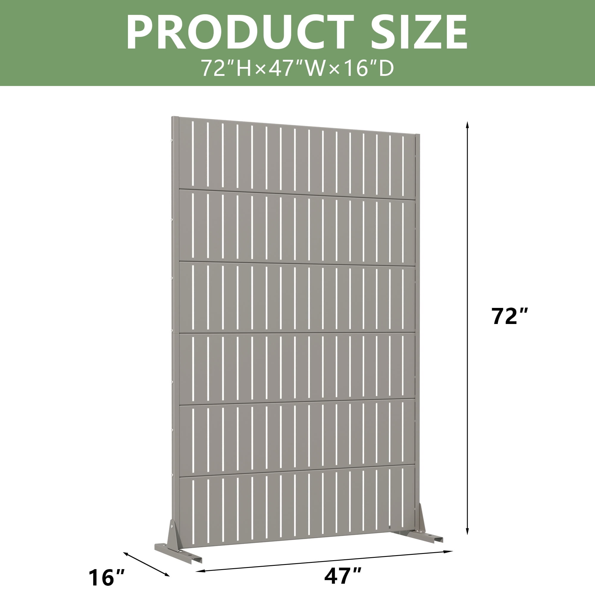 MAYEERTY 72*47in Outdoor Privacy Screen, Rust Proof Metal Privacy Fence, Decorative Privacy Panel for Patio, Balcony, Garden