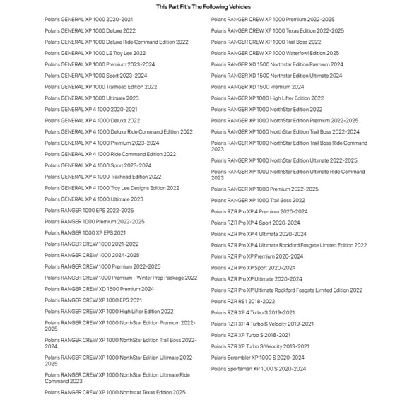 TUSK UHMW HD Bushing 4-Pack for Polaris Sportsman XP 1000 S 2020-2024