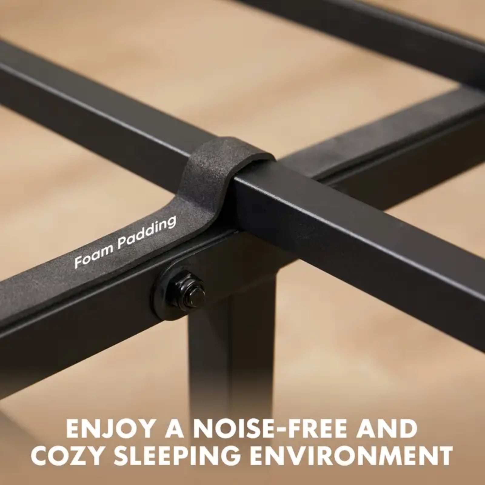 Gianna Queen Size Metal Platform Bed Frame with Headboard and and Footboard, No Box Spring Needed