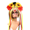 thumbnail image 4 of Diadema floral del día del otoño, tiara floral mexicana de rosas para el festival de la corona de las flores muertas Ormromra CPB-DE-LYY1027-3, 4 of 5