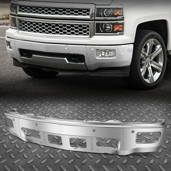For 14-15 Silverado 1500 Chrome Front Bumper Face Bar w/ Fog Light & Sensor Hole