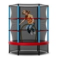 thumbnail image 1 of Gymax 55'' Mini Trampoline for Kids w/ Safety Enclosure Net & Seamless Design, 1 of 10