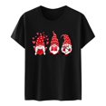 thumbnail image 4 of Daqian Womens Plus Size T-shirts 2021 Women Couples Lover Gnome Valentine's Day Short Sleeve Print T Shirts Tops Womens Graphic Tees Plus Size Black XXL(XXL), 4 of 7