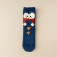 thumbnail image 3 of Aunavey Festive Coral Fleece Socks for Women with Snowman Design, 3 of 3
