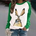 thumbnail image 2 of Moda mujer primavera otoño Color a juego impreso manga larga cuello redondo Casual camisetas Pompotops gfhjh18556, 2 of 4