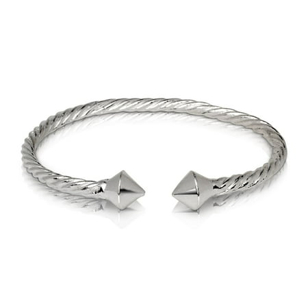 Better Jewelry THICK PYRAMID COILED ROPE WEST INDIAN BANGLE .925 STERLING SILVER BANGLES (MADE IN USA), 1 piece