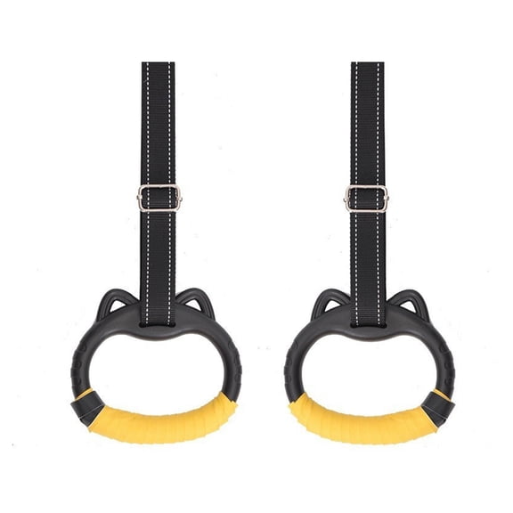 1pair Indoor Fitness Gymnastics Rings Home Exercise Pull up Rings Full Body Workout Nonslip Handle