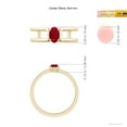 thumbnail image 4 of ANGARA Natural Oval Ruby Solitaire Parallel Split Shank Ring in 14K Yellow Gold for Women (Size-6x4mm) | July Birthstone, Birthday, Anniversary, Jewelry Gift for Women | Natural Ruby Ring, 4 of 9
