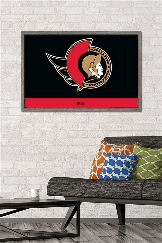 NHL Ottawa Senators - Logo 21 Wall Poster, 22.375" x 34", Framed