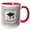 Red/White, variant on 3drose, Graduation Cap, Diploma, Faded Dots, Silver Frame, Vines, 2018, Black, 11oz Two-tone Yellow Mug